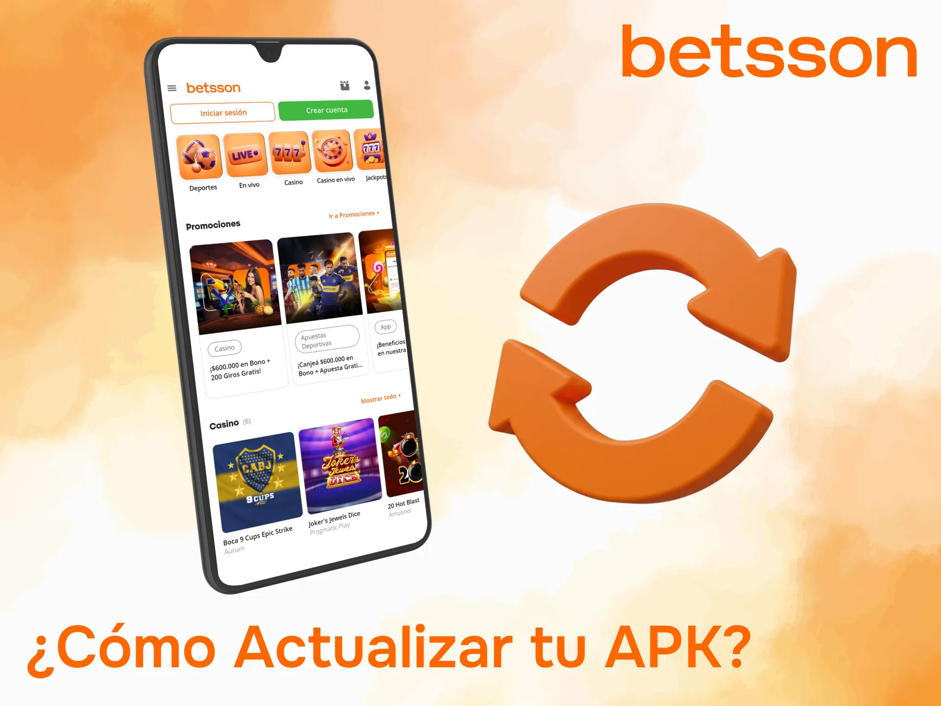 Actualiza el APK de Betsson para mantener la aplicación funcionando correctamente.