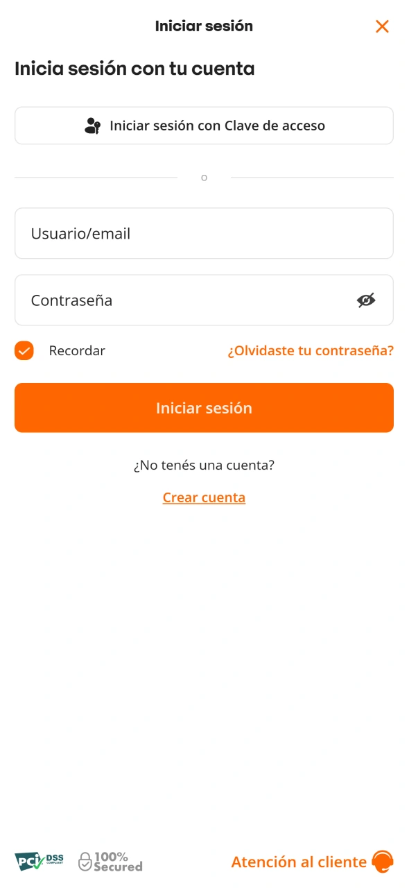 Inicia sesión en la aplicación Betsson para acceder a tu cuenta.