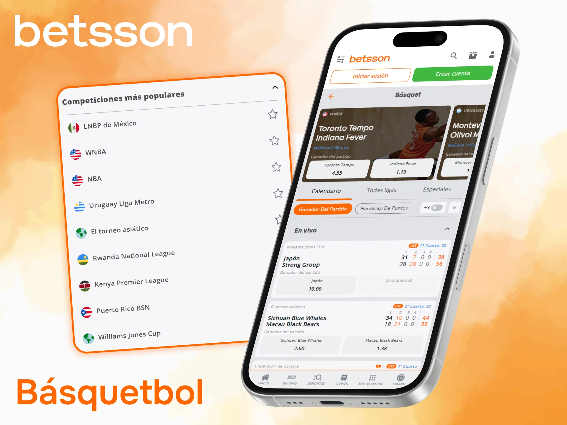 Descubre opciones de básquetbol para betting móvil con Betsson CBA.