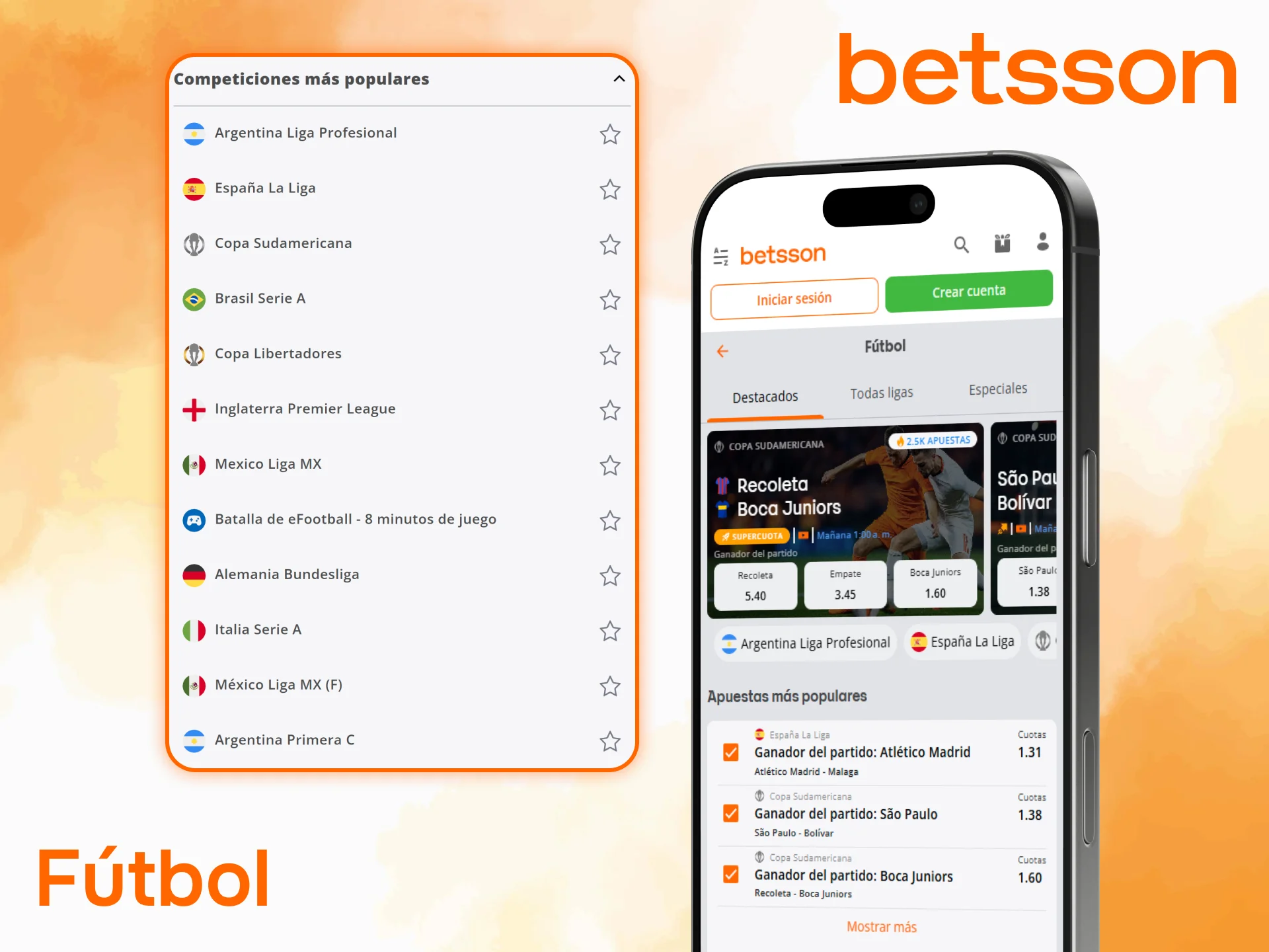 Realiza betting de fútbol mediante la App Betsson CBA.