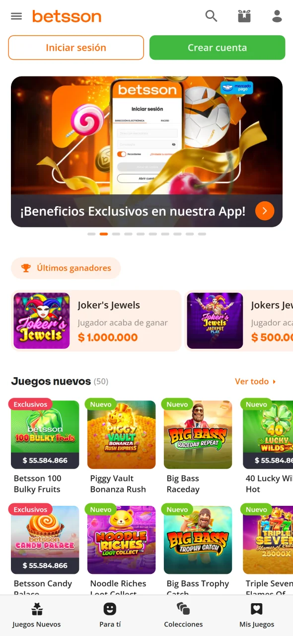 Explora las promociones disponibles desde la aplicación móvil de Betsson.