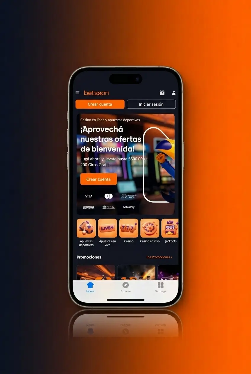 Pantalla de la app Betsson con apuestas de básquetbol en vivo disponible para Android e iOS en Argentina