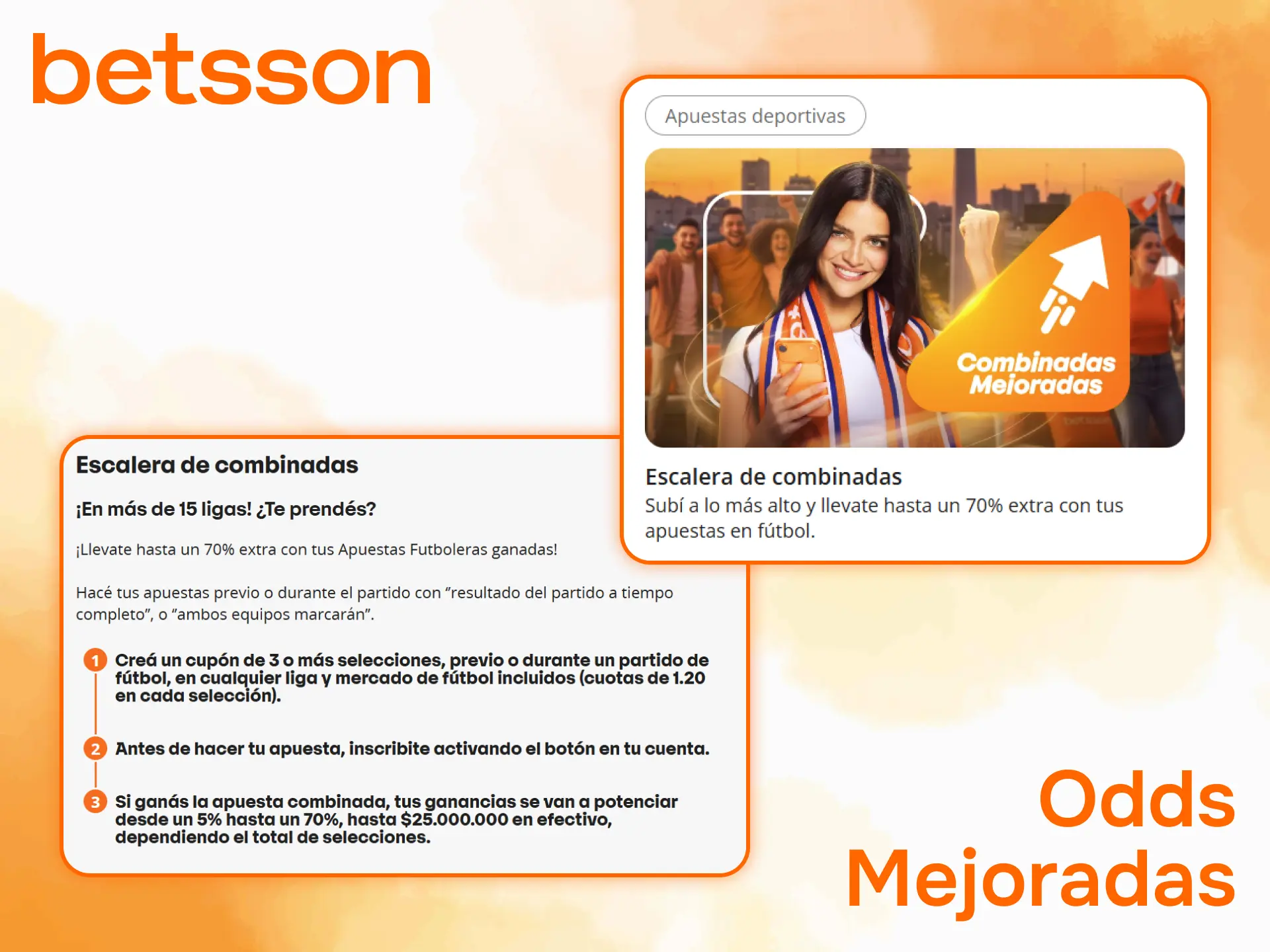 Descubre Odds Mejoradas para eventos deportivos seleccionados en Betsson.