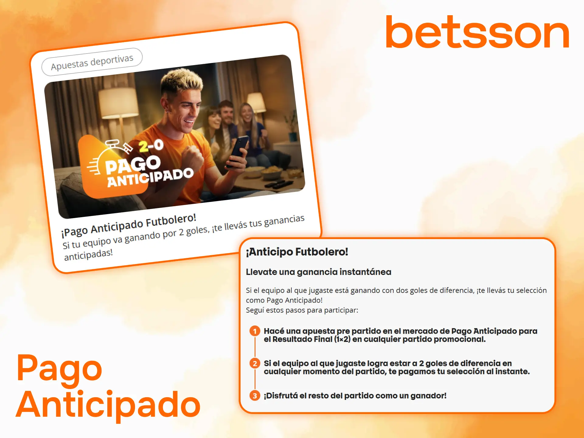 Explora el Pago Anticipado disponible en las promociones de Betsson.