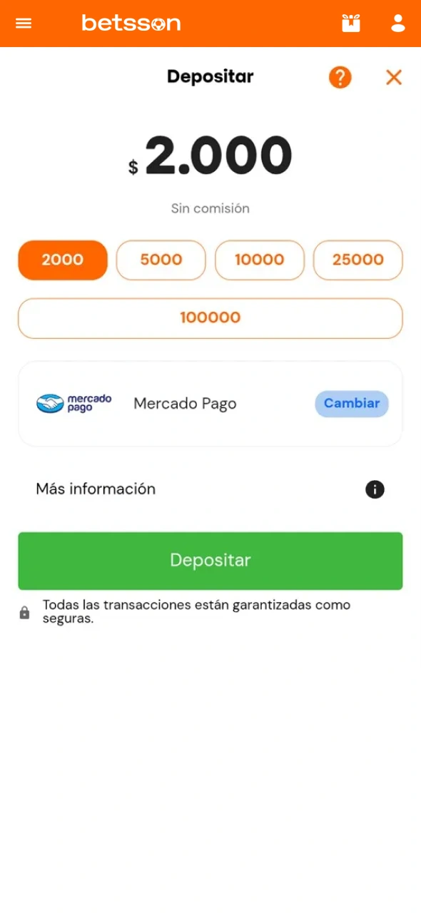 Realiza un depósito en Betsson y comienza a explorar sus opciones.